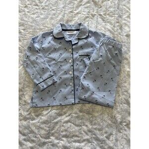 Little Me Light Blue Anchor Print Pajama Set